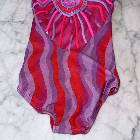 Peixoto Pink & Purple Striped Swimsuit 2Y - Picture 6 of 6